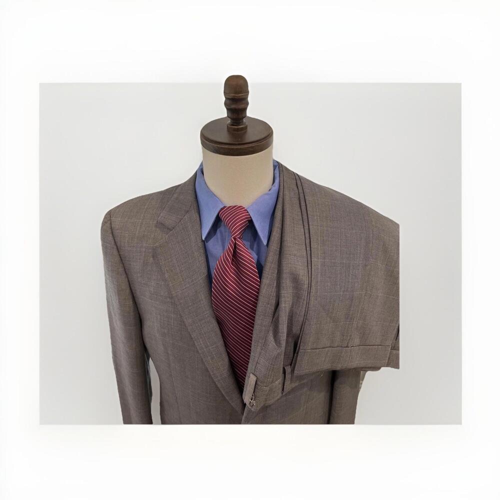 BURBERRY LONDON MENS DARK GREY SUIT 41R / 38x30 100% WOOL GOOD CONDITION!